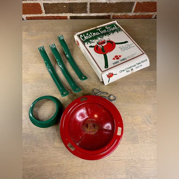 Vintage Handy Things Christmas Tree Stand No. 36 Original Box Trunks To 3-1/8” - Picture 3 of 4
